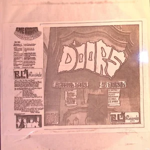 A drawing of the doors on an old newspaper.