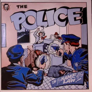 A painting of police officers in uniform.