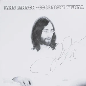 A black and white photo of john lennon
