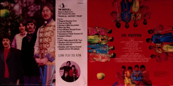 A beatles album cover with the lyrics to " yellow submarine ".