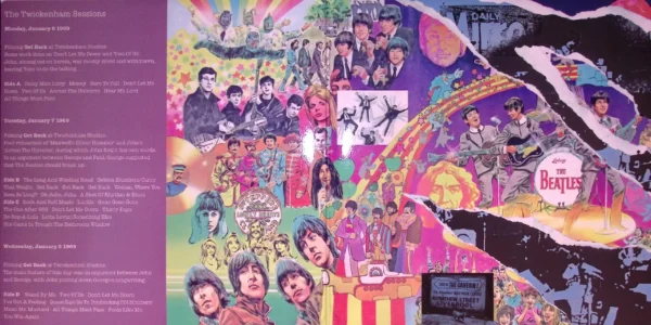 A collage of beatles images and music.