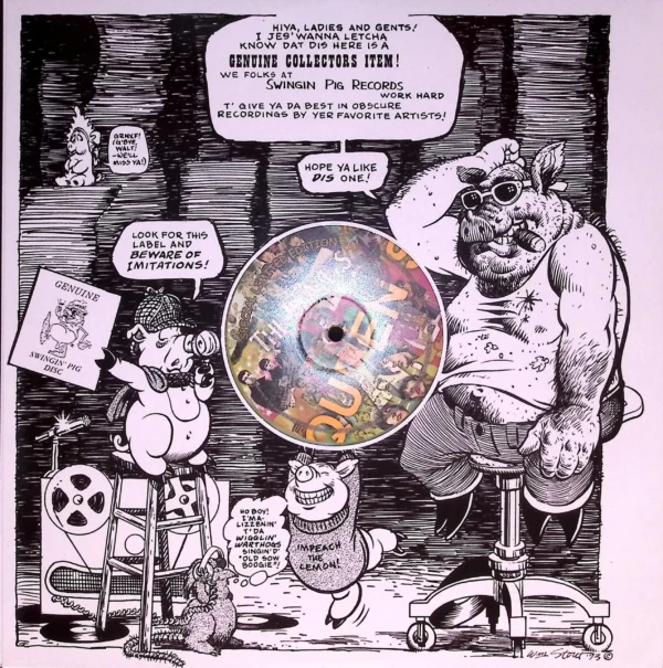 A drawing of a man with a large belly and a cartoon face.