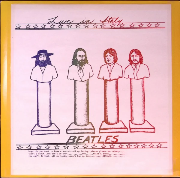 A drawing of the beatles in a frame