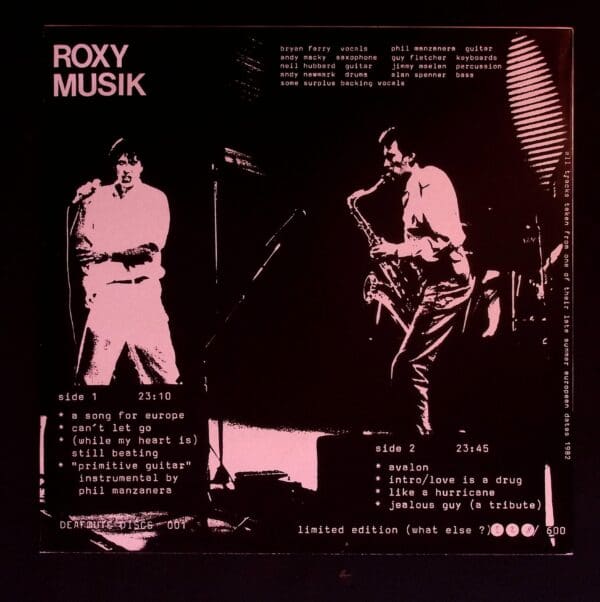 Roxy Musik 1982 live album cover.