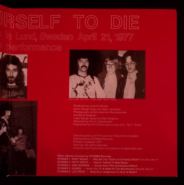 1977 Stone live performance in Lund, Sweden.
