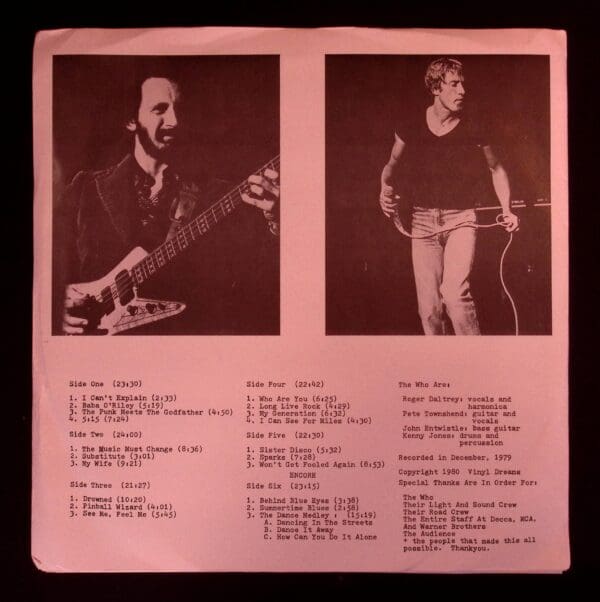The Who 1980 Vinyl Dreams album cover.