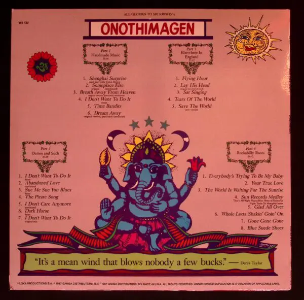 A pink sheet with an image of ganesha on it.