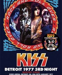 KISS 1977 concert poster with band members.