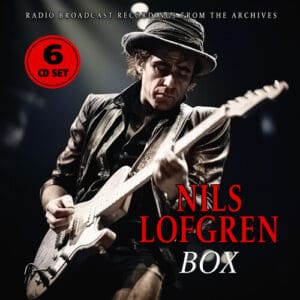 Musician playing guitar on album cover.