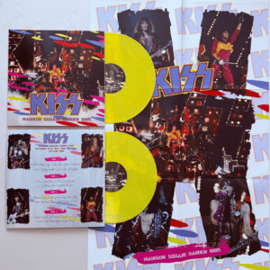 KISS album with yellow vinyl records.