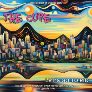 Colorful Rio de Janeiro cityscape with text.