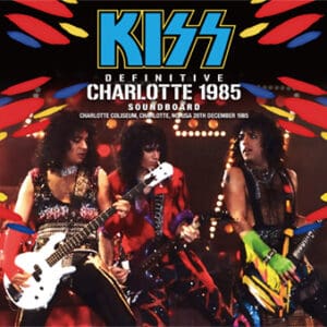 KISS band performing live in 1985.