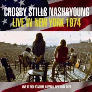 Band performing live at Rich Stadium, 1974.