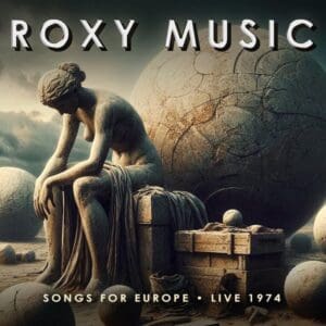 Statue and spheres on Roxy Music album.