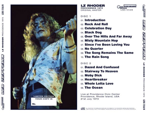 LED ZEPPELIN - LZ RHODER: PROVIDENCE 1973 ORIGINAL MASTER - Image 2