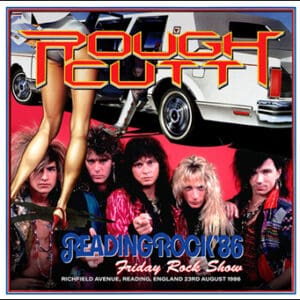 Band poster with rock group and car.