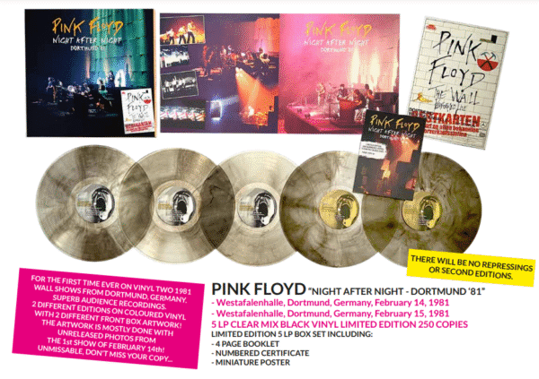 PINK FLOYD - NIGHT AFTER NIGHT: DORTMUND '81 - 5 LP SMOKE GREY BOX SET - Image 2