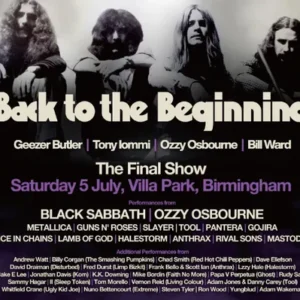Back to the Beginning concert poster.