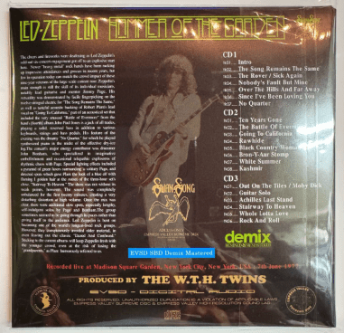 Led Zeppelin album cover with tracklist.