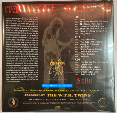 Led Zeppelin album cover with tracklist.