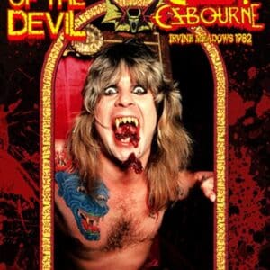Rock musician in vampire-like costume poster.