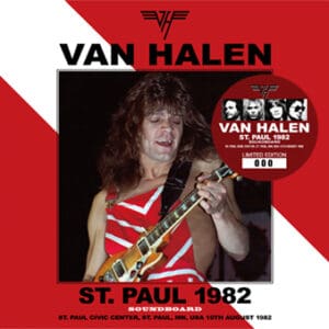 Guitarist performing on stage, Van Halen 1982.