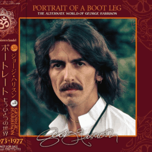 Portrait of George Harrison with a mysterious boot leg theme.