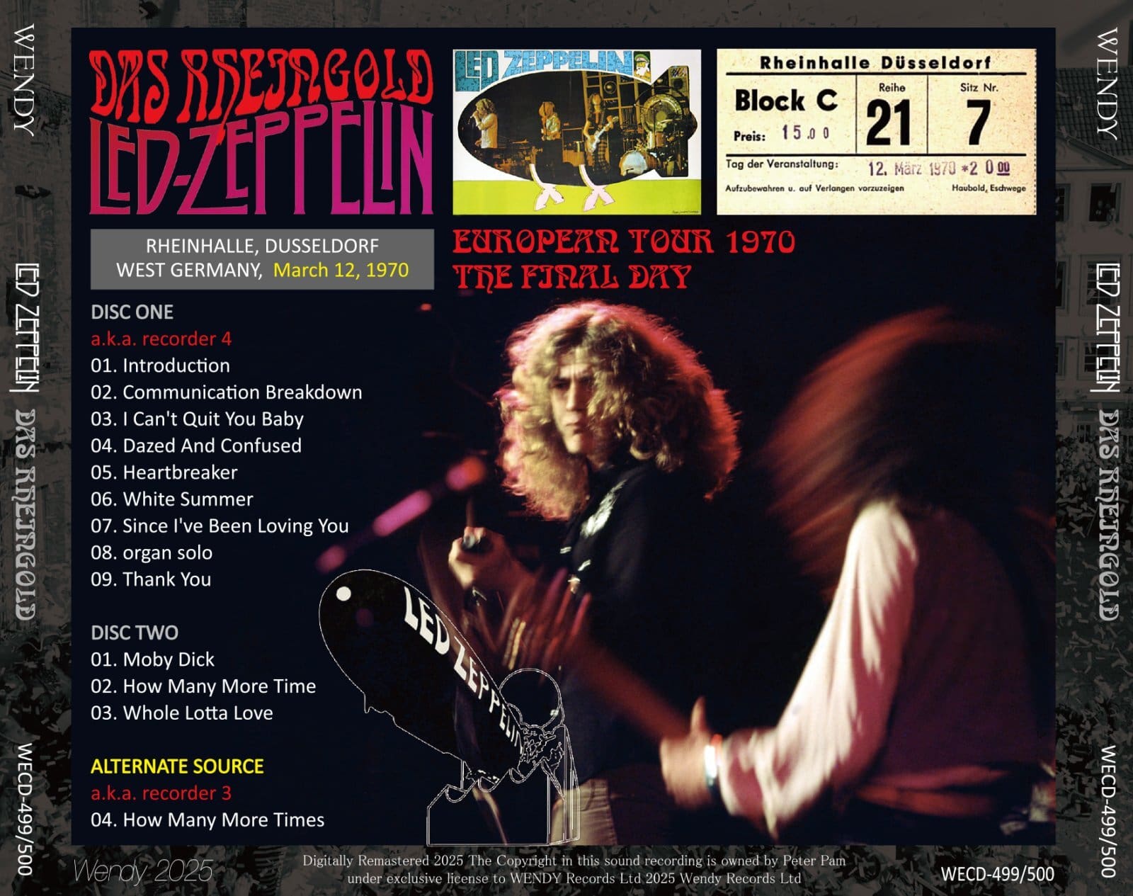 Led Zeppelin live at the Los Angeles Forum in 1977, featuring Robert Plant.