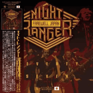 Night Ranger band performing live in Japan with a farewell theme.