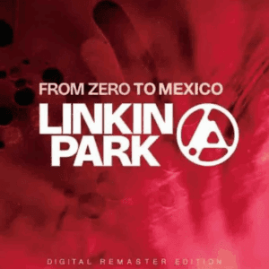 Linkin Park album cover with red abstract background and bold white text.