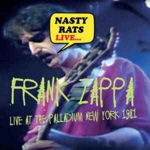 Album cover featuring Frank Zappa live in New York City with vibrant colors.