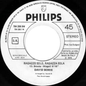 DAVID BOWIE - RAGAZZO SOLO, RAGAZZA SOLA (7")