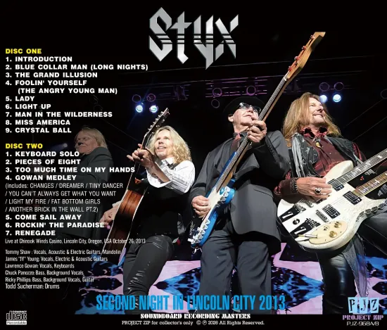 STYX - SECOND NIGHT LINCOLN CITY 2023 (2 CD-R) - Image 2