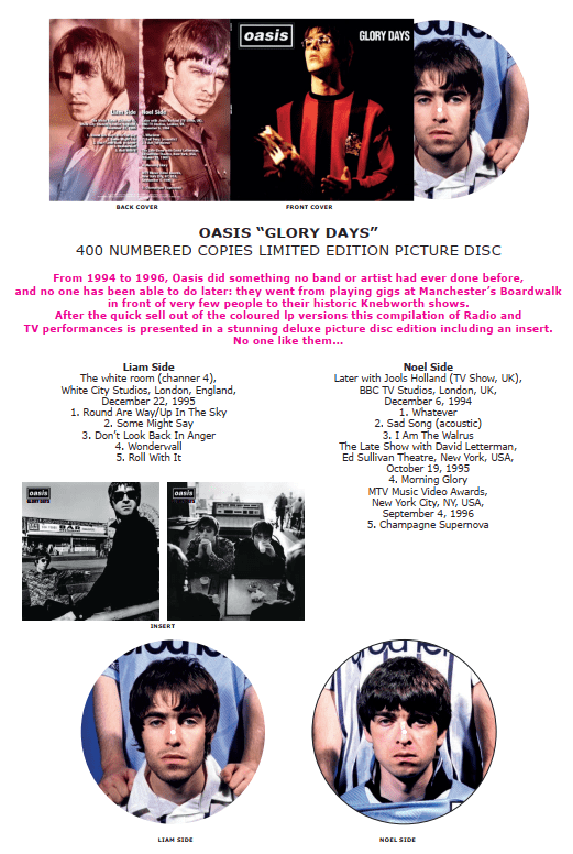 OASIS - GLORY DAYS (PICTURE DISC LP) - Image 2